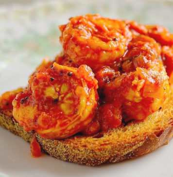 Shrimp Balchao Bruschetta Recipe by Chef Suvir Saran